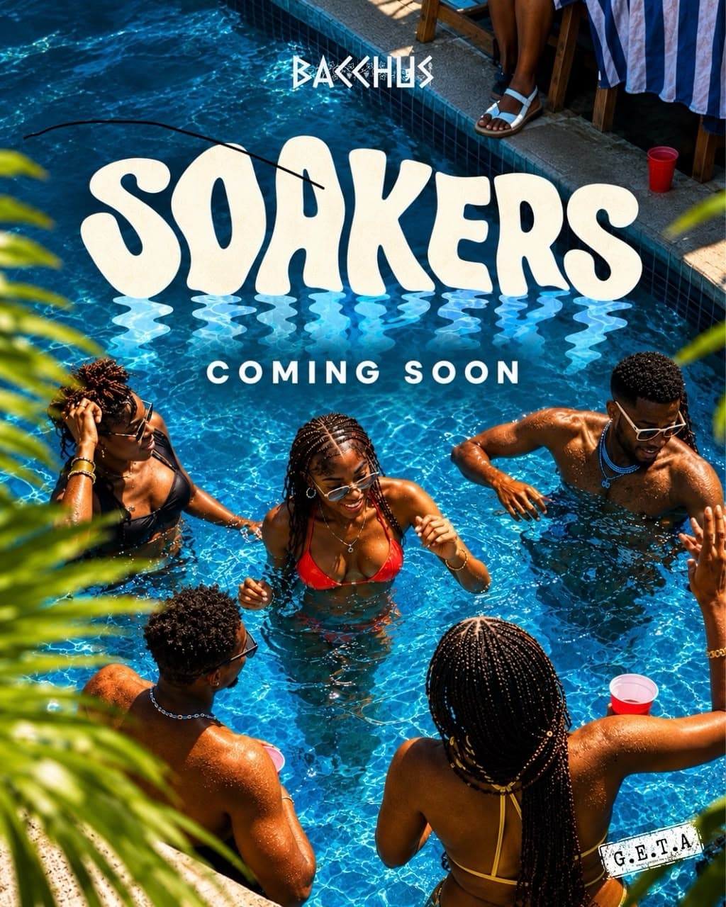 Official flyer for SOAKERS, the BACCHUS pool party